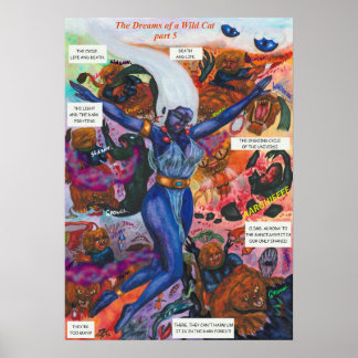 Aquarell-Illustration Comic-Kurzgeschichte Fantasy Poster
