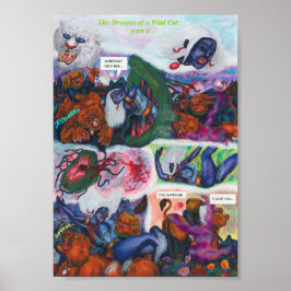 Aquarell-Illustration Comic-Kurzgeschichte Fantasy Poster