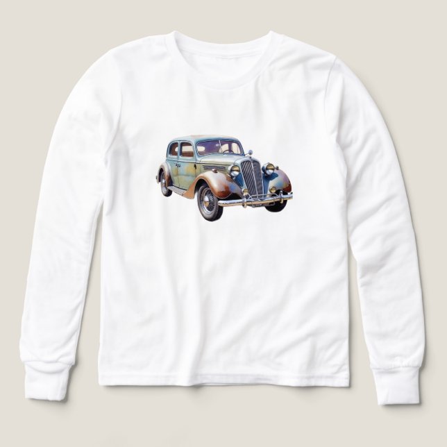 Aquarell-Illustration eines klassischen Oldtimers (Design Vorderseite)