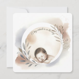 Aquarell-Illustration eines schlafenden Babys Einladung