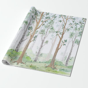 Aquarell-Illustration-Feenzauberwald. Kinderzimmer Geschenkpapier