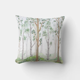 Aquarell-Illustration-Feenzauberwald. Kinderzimmer Kissen