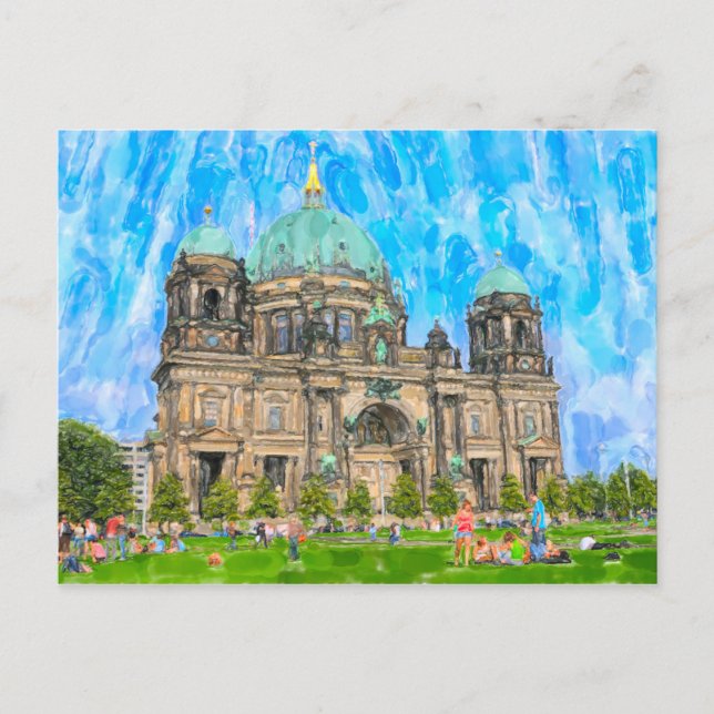 Aquarell Illustration von Berlin. Dom. Postkarte (Vorderseite)