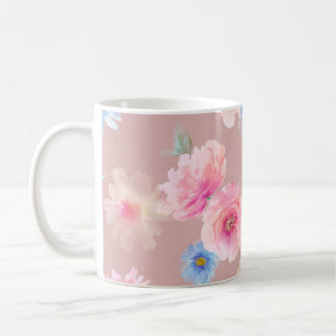 Aquarell-Illustration von Blumen. Große Sammlung A Kaffeetasse