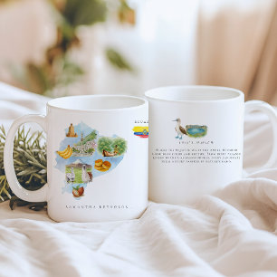 Aquarell-Illustrierte Ecuador-Karte   Monogramm Kaffeetasse