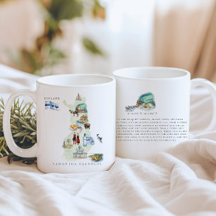 Aquarell-Illustrierte Finnland-Karte Monogramm Kaffeetasse