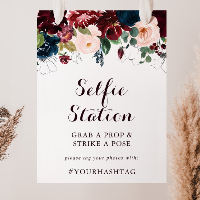 Aquarell-Illustrierte Herbst-Selfie-Station-Tafel Poster (Von Creator hochgeladen)