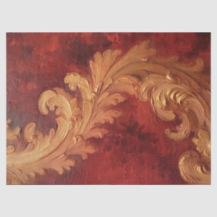Aquarell Imitate Gold Viktorianische Ornamente Rot Seidenpapier