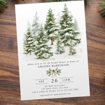 Aquarell Immergrün Winter Engagement Party