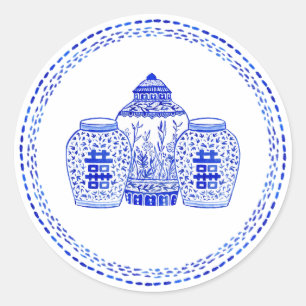 Aquarell-Ingwer-Glas-Klassiker-Aufkleber Runder Aufkleber