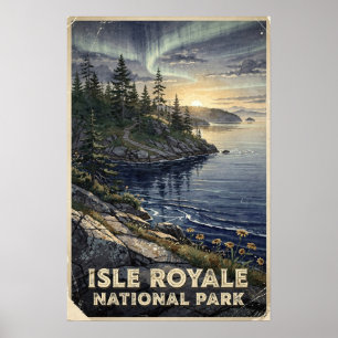 Aquarell Isle Royale National Park Retro Poster