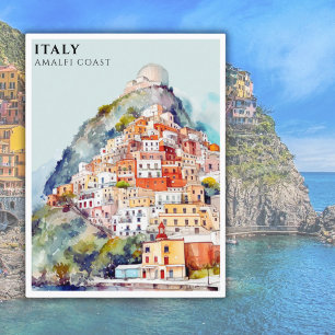 Aquarell Italien Amalfi-Küste Reise Postkarte