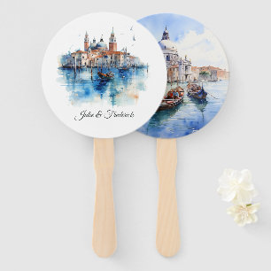 Aquarell Italien Ziel Venedig Hochzeit Fächer