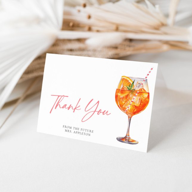 Aquarell Italienischer Aperol Spritz Brautparty Dankeskarte (Von Creator hochgeladen)