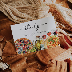 Aquarell Italienisches Essen Brautdusche Dankeskarte