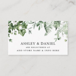 Aquarell Ivy Ferns Sage Green Wedding Registry Begleitkarte