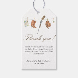 Aquarell-Jäger-Baby-Shower-Dankeschön Geschenkanhänger