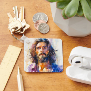 Aquarell Jesus Christus Schlüsselanhänger