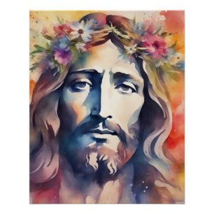 Aquarell Jesus Poster