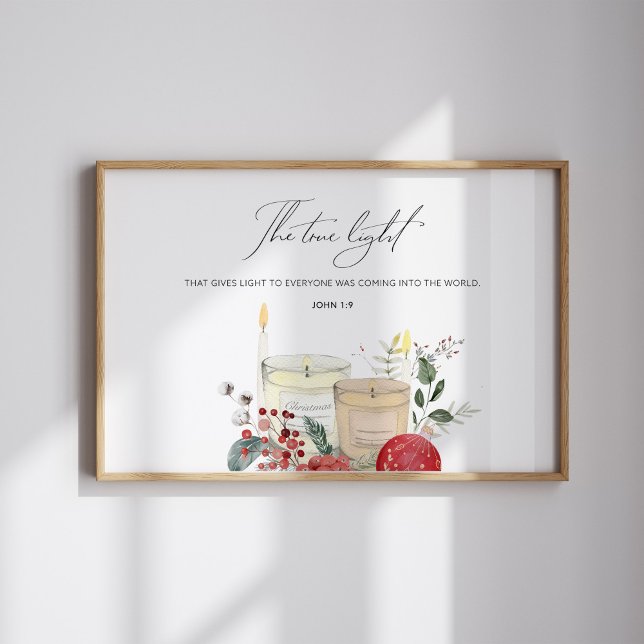 Aquarell John 1:9 Weihnachtsbibels Poster (Von Creator hochgeladen)