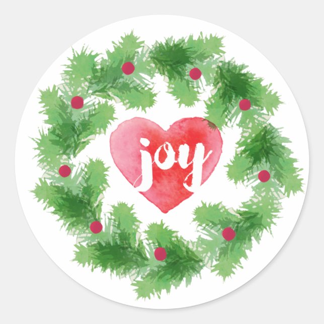 Aquarell Join Pine Wreath Holiday Sticker (Vorderseite)