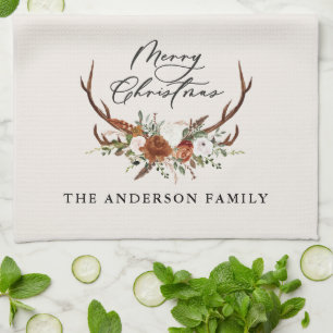 Aquarell Junggebliebene frohe Weihnachten Geschirrtuch