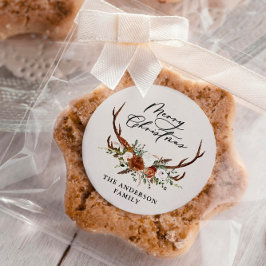 Aquarell Junggebliebene frohe Weihnachten Runder Aufkleber