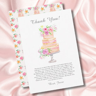 Aquarell-Junggesellinnen-Abschied-Layered-Cake mit Dankeskarte