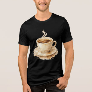 Aquarell-Kaffeetasse Tri-Blend Shirt