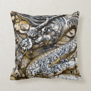 Aquarell-Kaiser-Drache-Stein-Kunst-Wurfs-Kissen Kissen