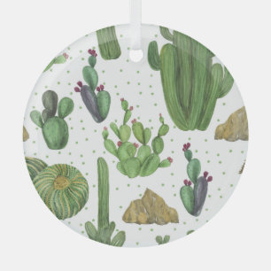 Aquarell-Kakteen, nahtloses natürliches Muster. Ornament Aus Glas