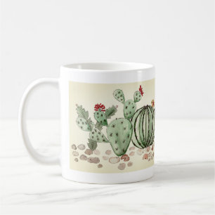 Aquarell, Kaktus Kaffeetasse