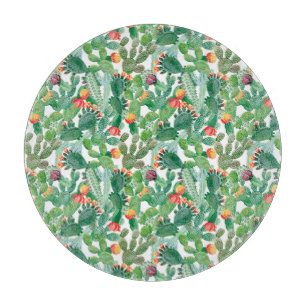 Aquarell-Kaktus-Muster Schneidebrett