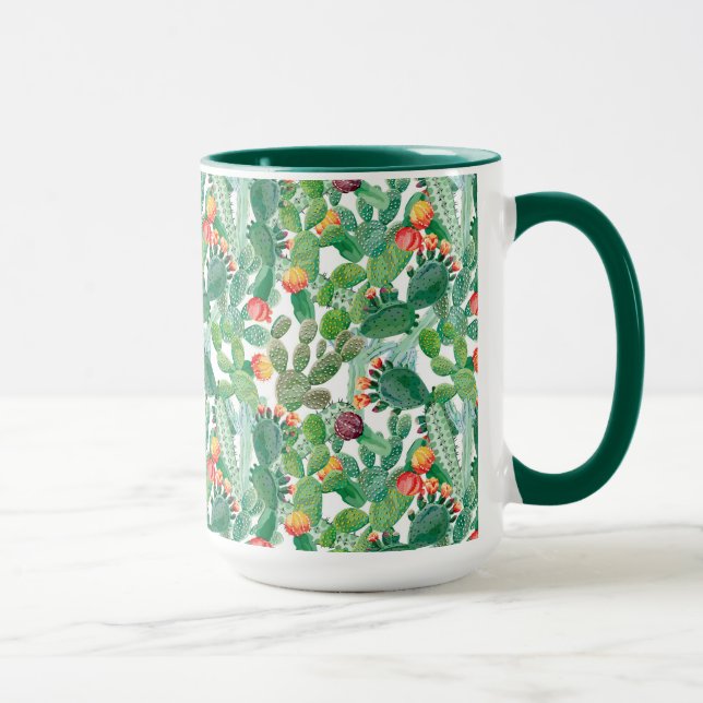 Aquarell-Kaktus-Muster Tasse (Rechts)
