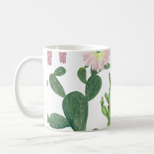 Aquarell-Kaktus-Nahtloses Malerei-Muster Kaffeetasse