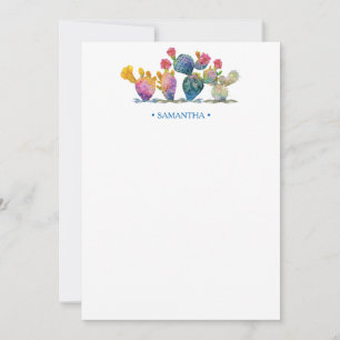 Aquarell-Kaktus personalisierte Schreibwaren Mitteilungskarte