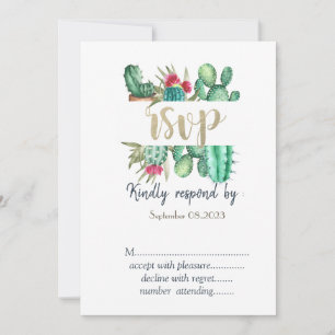 Aquarell Kaktus Polka Punkte RSVP Einladung