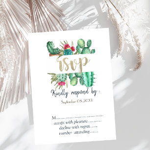Aquarell Kaktus Polka Punkte RSVP Einladung