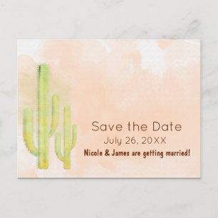 Aquarell-Kaktus Südwestliche Save The Date Ankündigungspostkarte