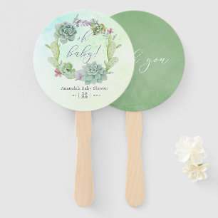 Aquarell Kaktus Sukkulenten Baby Shower Fächer