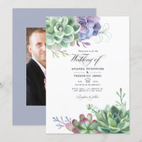 Aquarell-Kaktus-Sukkulenten-Pflanzen-Hochzeitsfoto