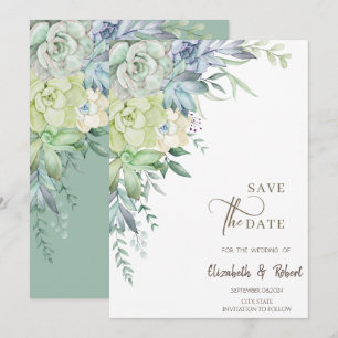 Aquarell Kaktus Sukkulenten Termin merken Save The Date