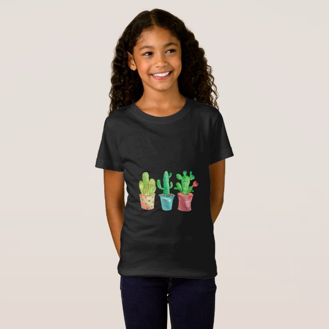 Aquarell-Kaktus T-Shirt (Vorne ganz)