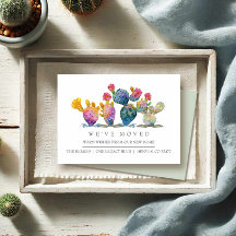 Aquarell Kaktus Umzug Ankündigung neues Zuhause