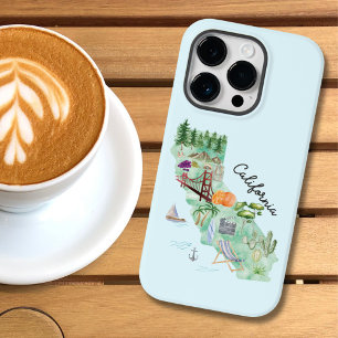 Aquarell-Kalifornien-Staatskunstkarte Case-Mate iPhone 14 Pro Hülle