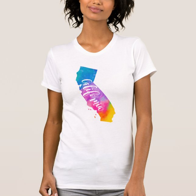 Aquarell Kalifornien T-Shirt (Vorderseite)