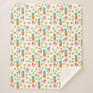 Aquarell-kandierte Frucht-Muster Sherpadecke