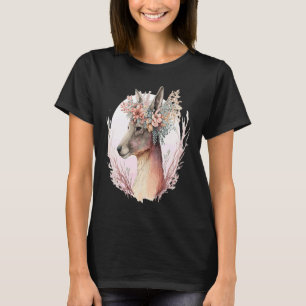 Aquarell-Känguru-Blumenkrone Australisches Tier T-Shirt