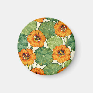 Aquarell-Kapuzinerkresse-Blumenmuster Magnet