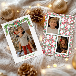 Aquarell Kariert Bow Garland Weihnachten